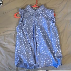 Blue with flower Colored sleeveless blouse